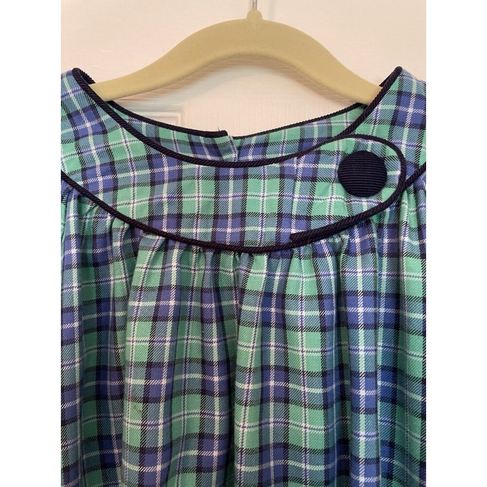 boutique girls dress 10 Castles and Crowns blue plaid bishop flannel long sleeve - Picture 4 of 8